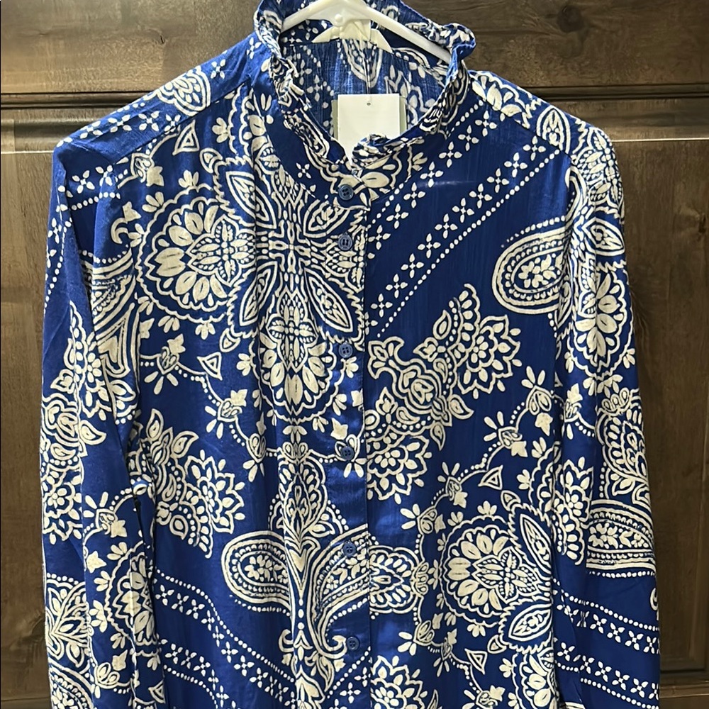 NWT H&M Ikat Paisley Dress Size M - Picture 3 of 12